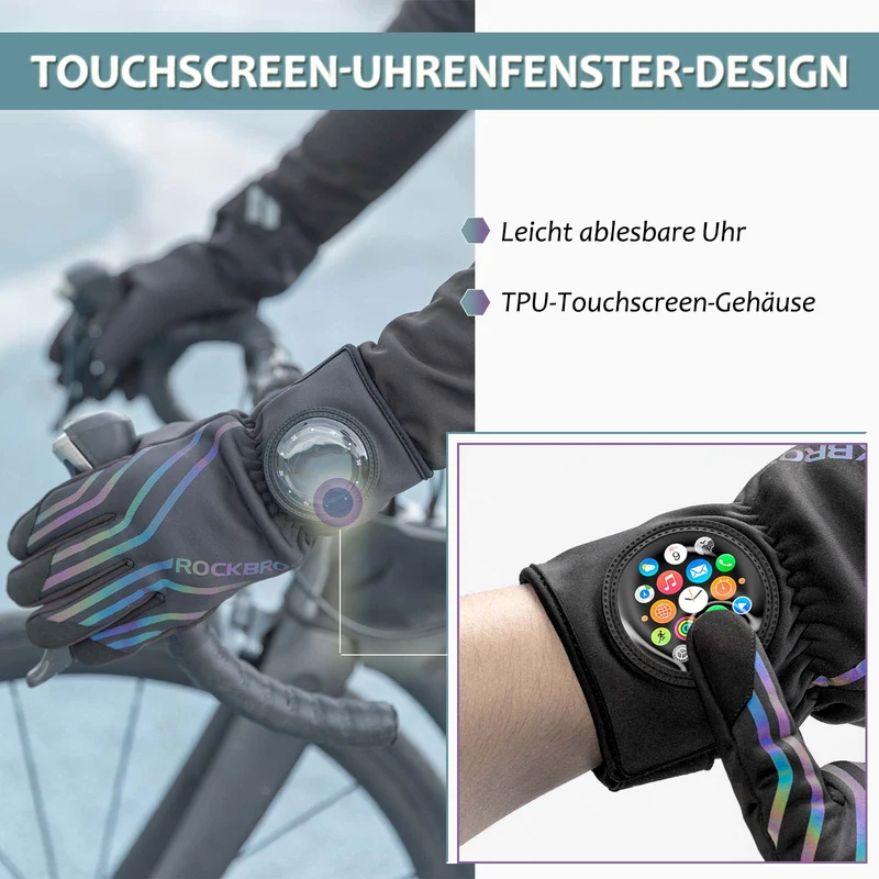 ROCKBROS Fahrradhandschoenen voor Lauf, MTB Atmungsaktive Schwarz M-2XL