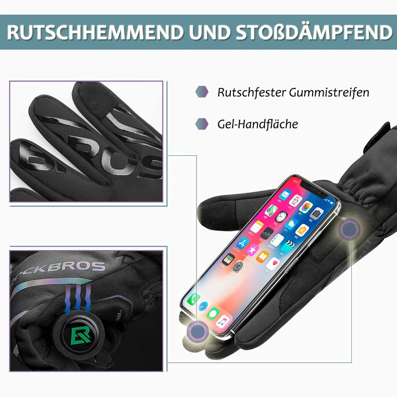 ROCKBROS Fahrradhandschoenen voor Lauf, MTB Atmungsaktive Schwarz M-2XL