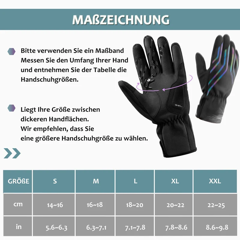 ROCKBROS Fahrradhandschoenen voor Lauf, MTB Atmungsaktive Schwarz M-2XL
