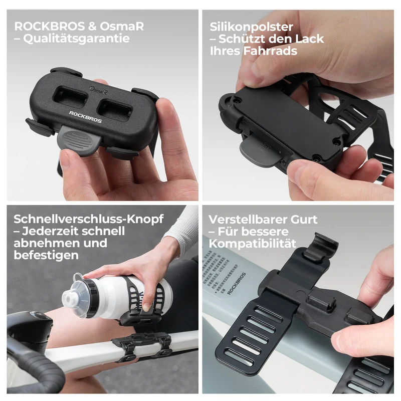 Magnetische flaschenhalter für Fahrrad – met riembefestigung