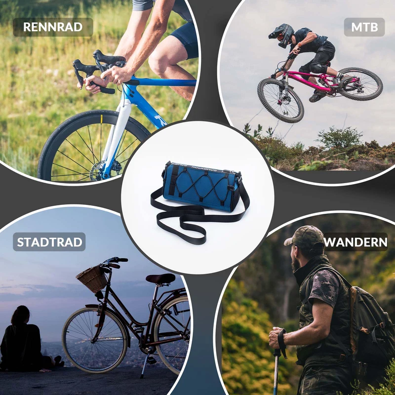 ROCKBROS Lenkertasche Multifunctionele Fahrradlenkertasche met Schultergurt 1,5L