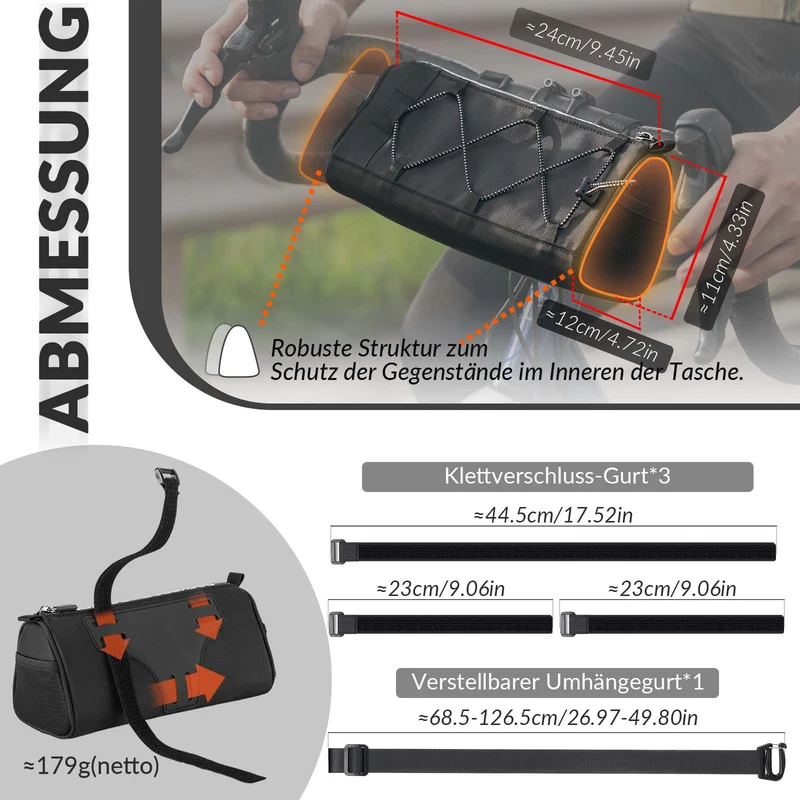 ROCKBROS Lenkertasche Multifunctionele Fahrradlenkertasche met Schultergurt 1,5L
