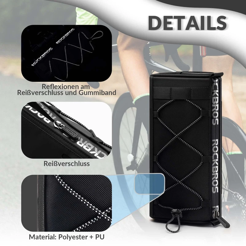 ROCKBROS Lenkertasche Multifunctionele Fahrradlenkertasche met Schultergurt 1,5L