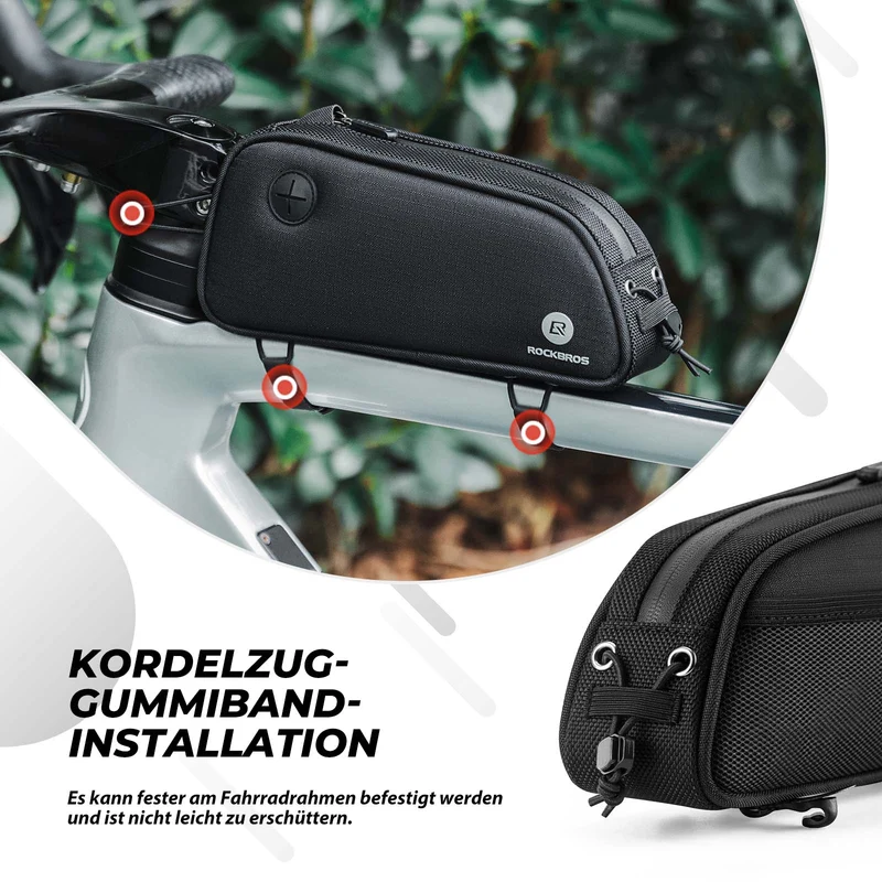 ROCKBROS Fahrrad Rahmentasche 1.3L MTB Oberrohrtasche Zwart