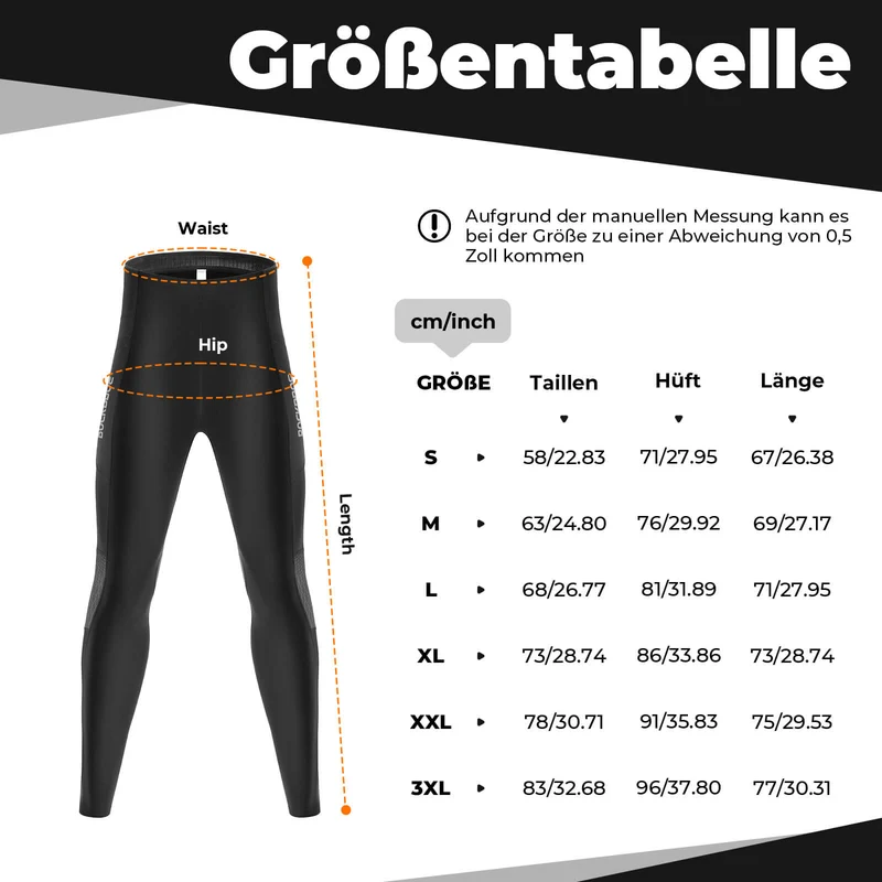 ROCKBROS Winter Thermo-Fahrradhose Fleece-Kompressions-Legging 3 Taschen
