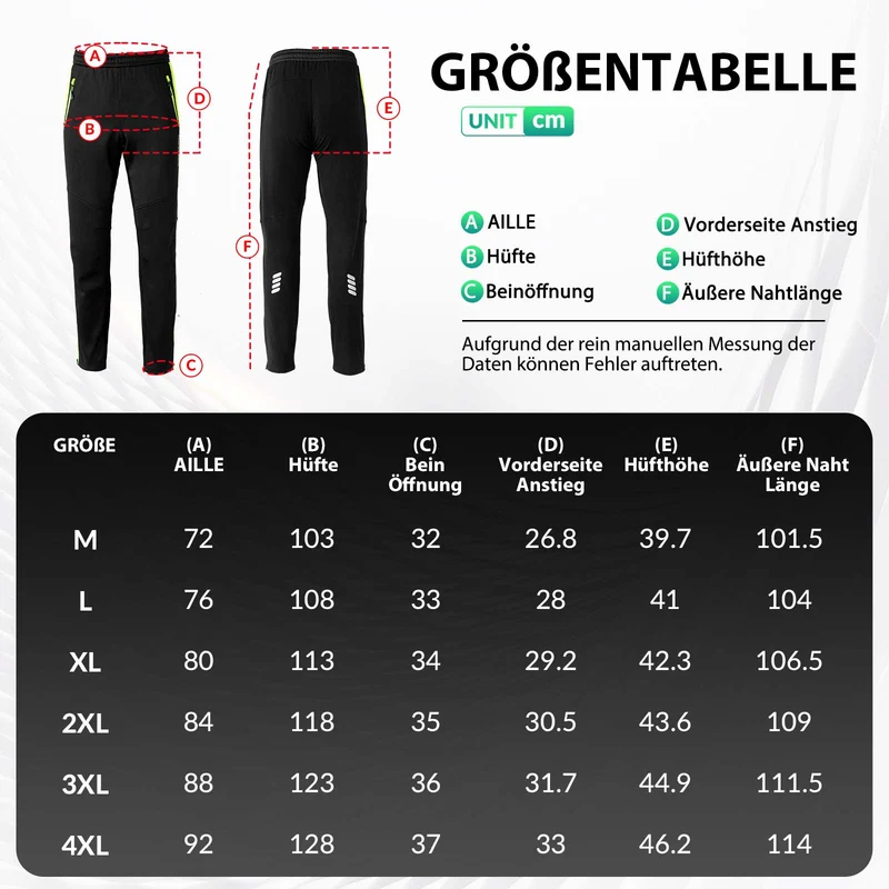 ROCKBROS Fahrrad Hose Wasserabweisend Radlerhose Leuchtendes Grün