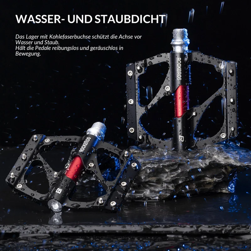 ROCKBROS Aluminium Pedale Leicht Staubdicht mit Antirutschstiften