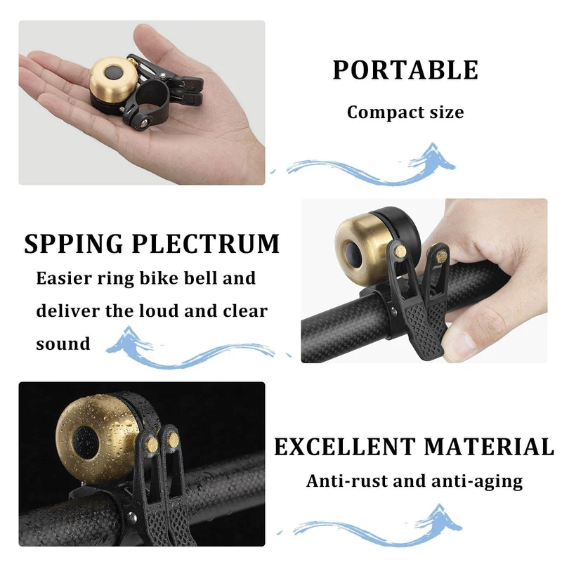 ROCKBROS Classic Brass Fahrradklingel Mini Fahrradglocken 1-2 Рынгтон