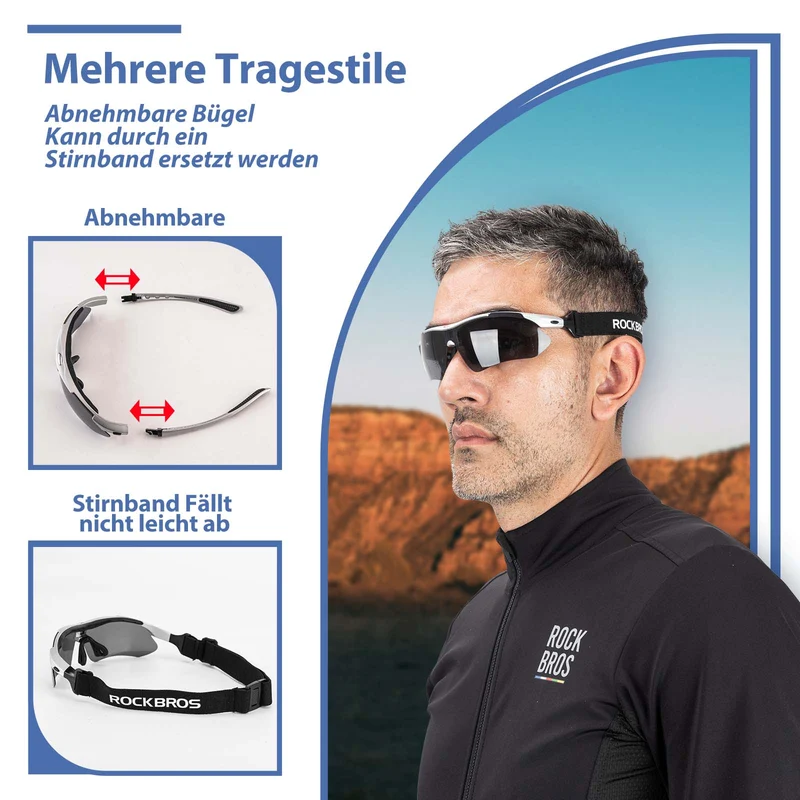 ROCKBROS Fahrradbrille Polarisiert Brille Sonnenbrille UV400 Schutz