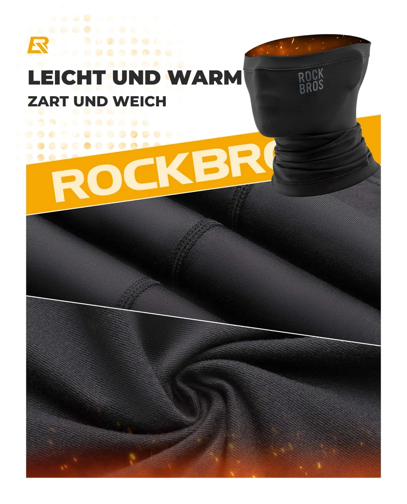 ROCKBROS Halstuch Winter Schlauchtuch Winddicht & Warm voor Ski, Rad en Wandern