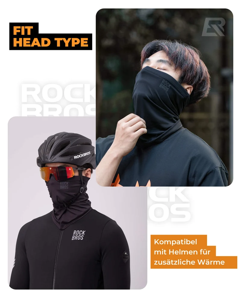 ROCKBROS Halstuch Winter Schlauchtuch Winddicht & Warm voor Ski, Rad en Wandern