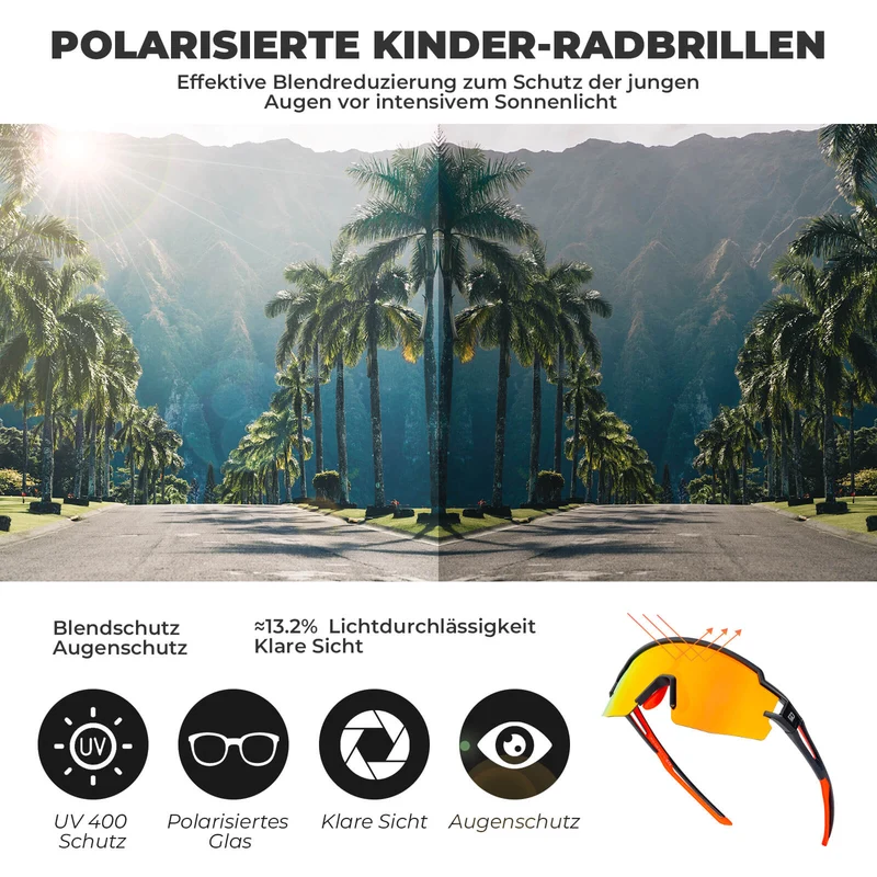 Kinder Fahrradbrille Polarisiert UV400 Schutz
