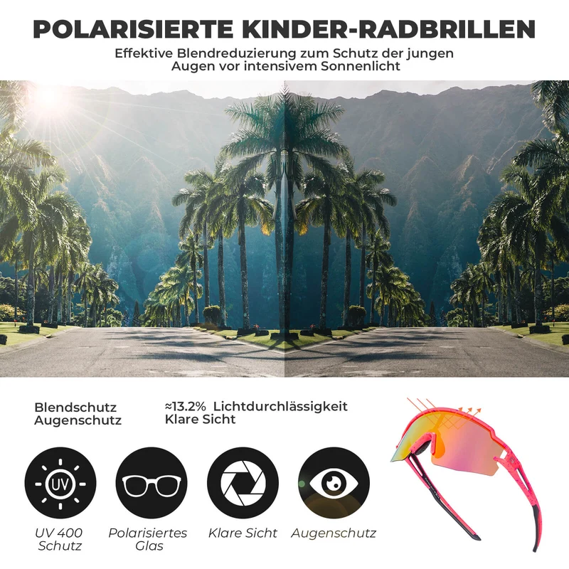 Kinder Fahrradbrille Polarisiert UV400 Schutz