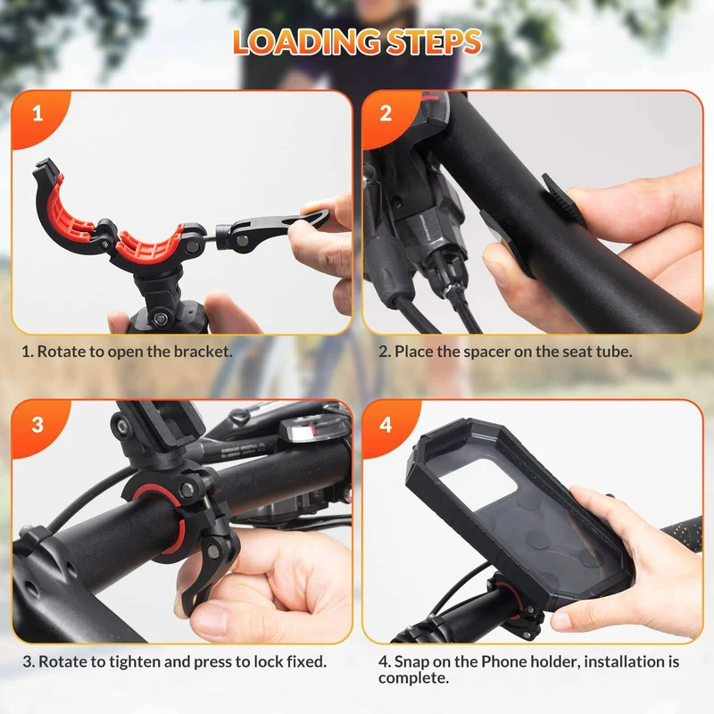 ROCKBROS Smartphone Halterung 360° Drehbar voor 6,8 Zoll Smartphone