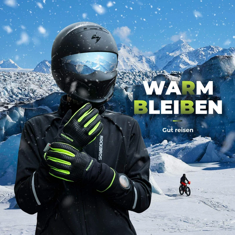 ROCKBROS Handschoen Fahrradhandschoen Touchscreen Thinsulate Skihandschoen