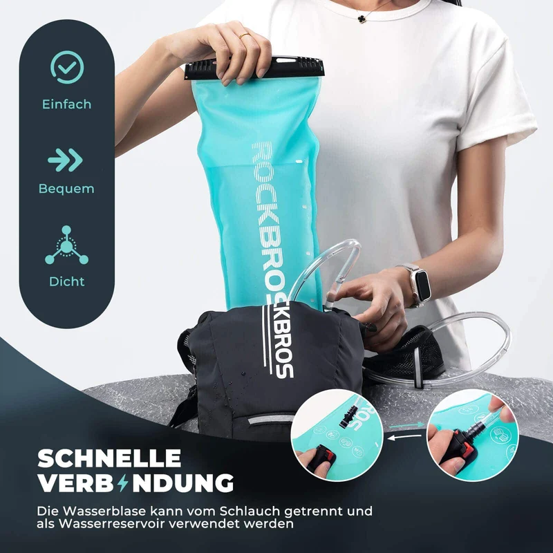 ROCKBROS Trinkblase 2L met Trinkschlauch Leichte TPU-waterblazer