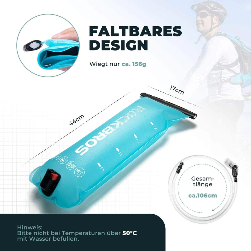 ROCKBROS Trinkblase 2L met Trinkschlauch Leichte TPU-waterblazer
