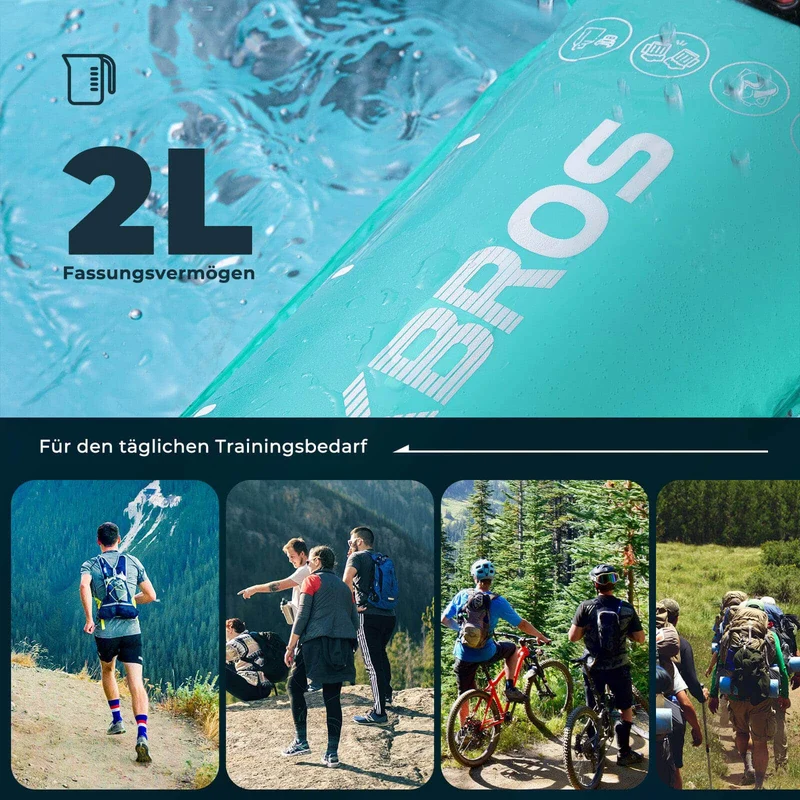 ROCKBROS Trinkblase 2L met Trinkschlauch Leichte TPU-waterblazer