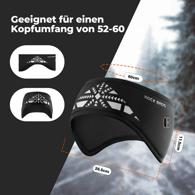 ROCKBROS Elastische Winterband met Klettverschluss Ohrenwärmer Unisex