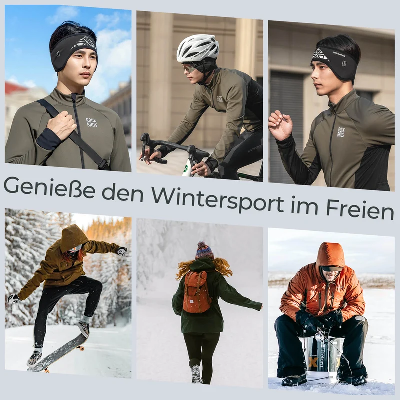 ROCKBROS Elastische Winterband met Klettverschluss Ohrenwärmer Unisex
