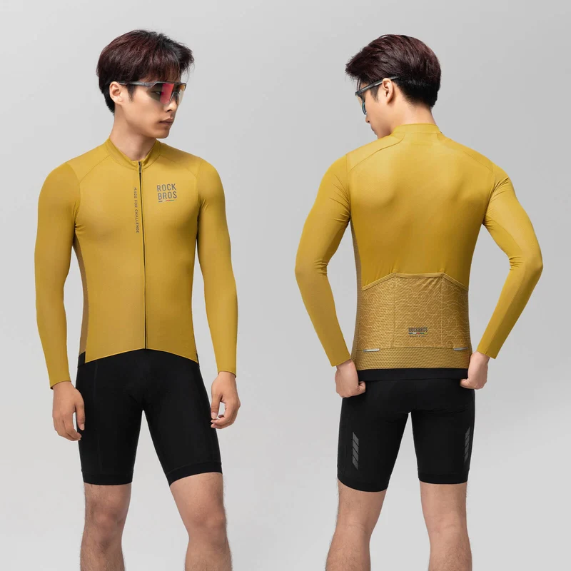 ДАРОГА ДА НЕБА Langarm-Radtrikot Herren Jersey Gelb/Blau