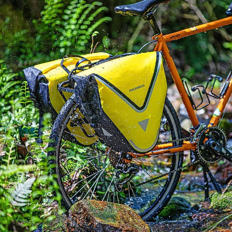 ROCKBROS Fahrrad Transporttas 100% wasserdichte met Schultergurt 20L Gelb/Schwarz Goud