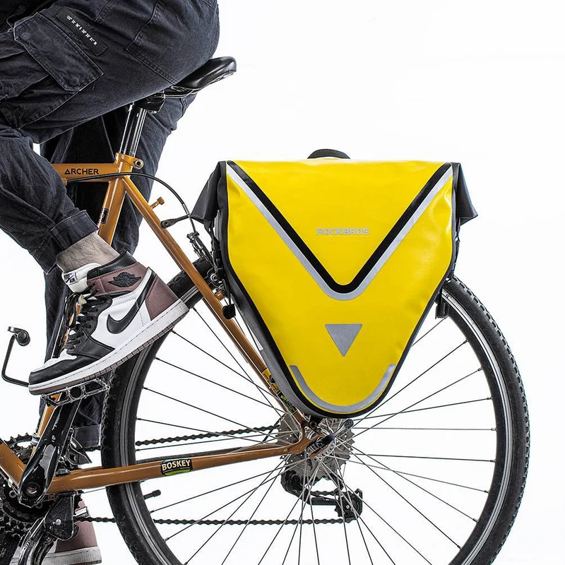 ROCKBROS Fahrrad Transporttas 100% wasserdichte met Schultergurt 20L Gelb/Schwarz Goud