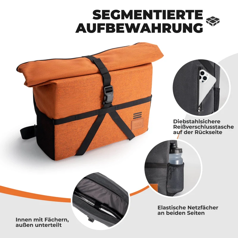4-у-1 Fahrradtasche für Brompton Magnetverschluss 8-10L