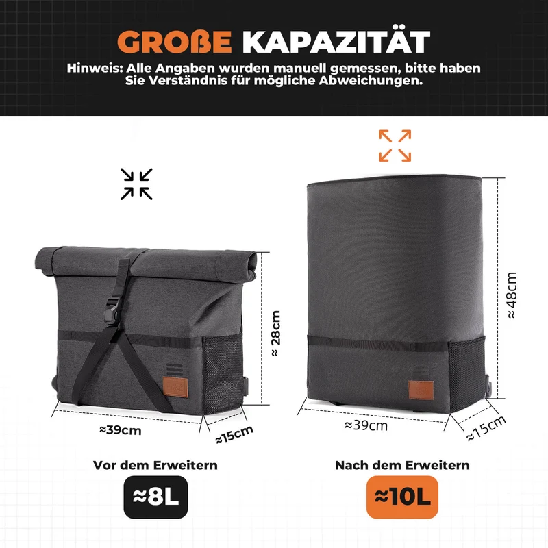 4-у-1 Fahrradtasche für Brompton Magnetverschluss 8-10L