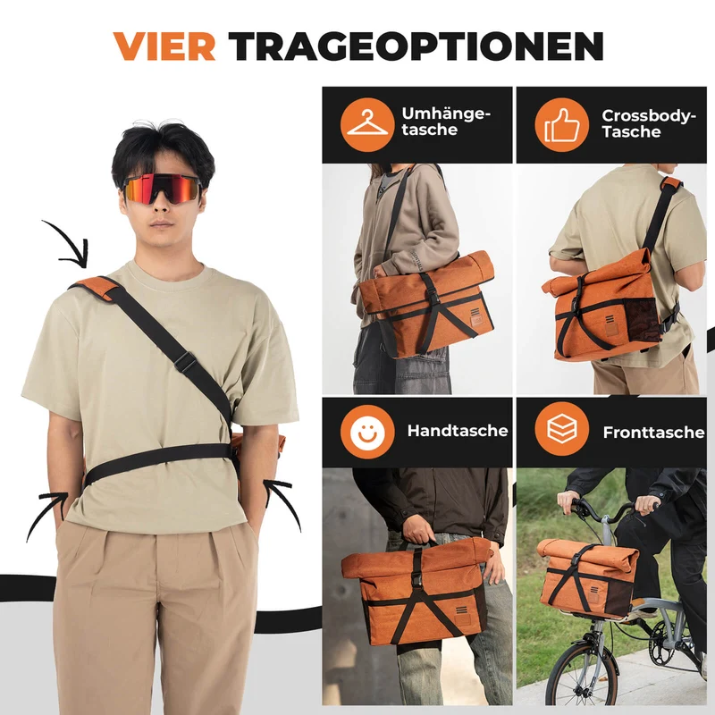 4-у-1 Fahrradtasche für Brompton Magnetverschluss 8-10L