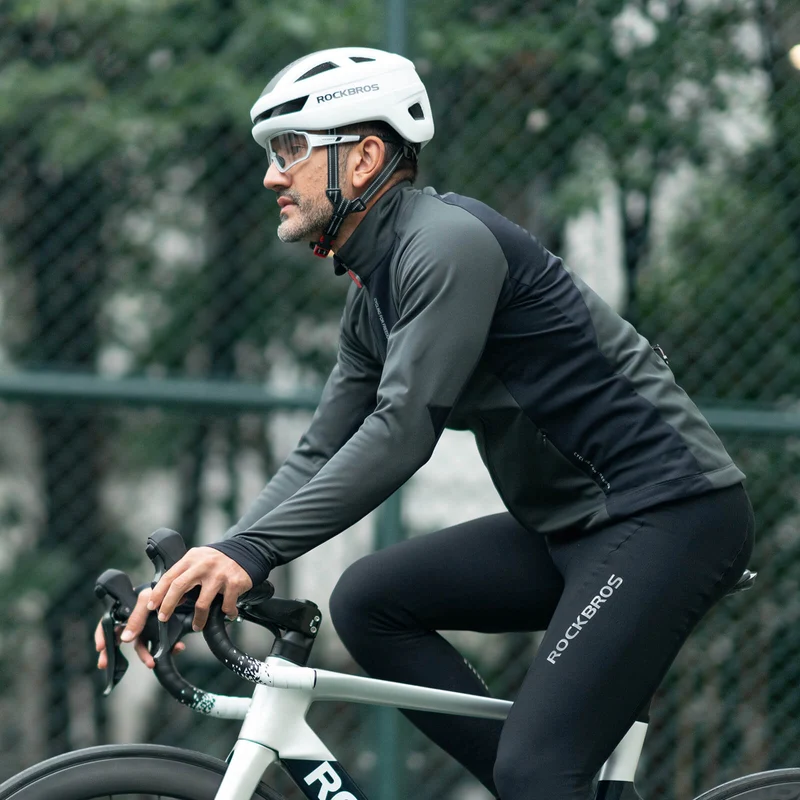 ROCKBROS Heren Winter Fahrradjacke Winddicht Atmungsaktiv met Fleecefutter