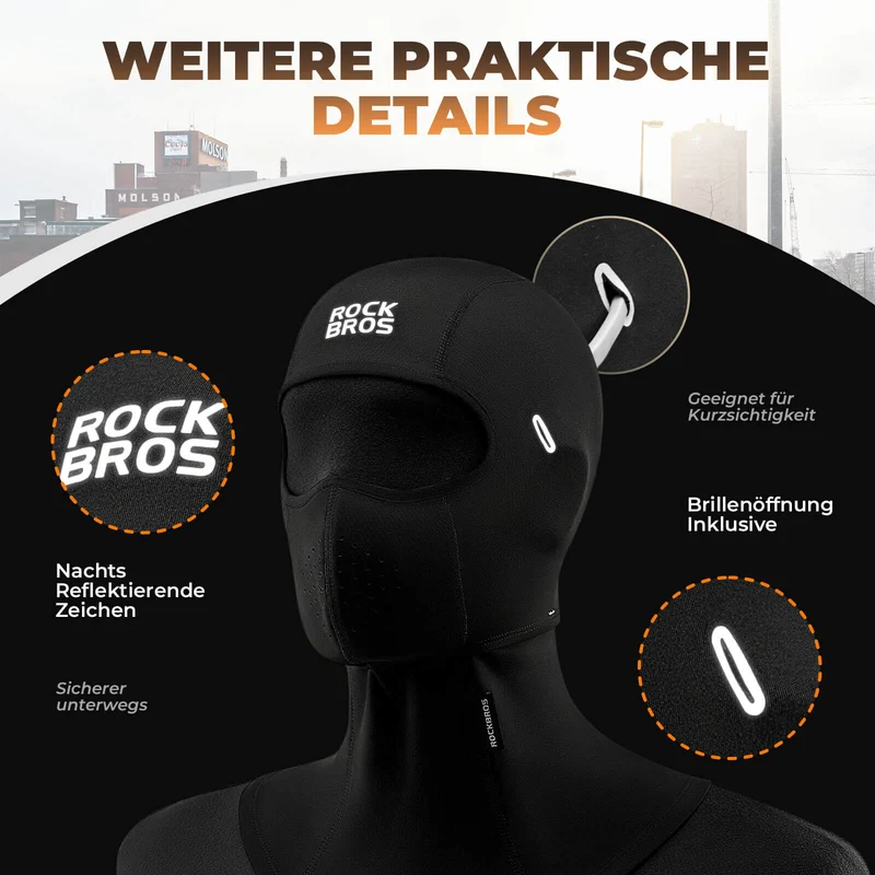 ROCKBROS Sturmhauben Winddicht Balaclava Gesichtsschutz für Radfahren унісекс
