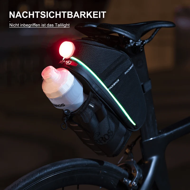 ROCKBROS Kratzfest Fahrrad Satteltasche met Flaschenhalter 1,5L