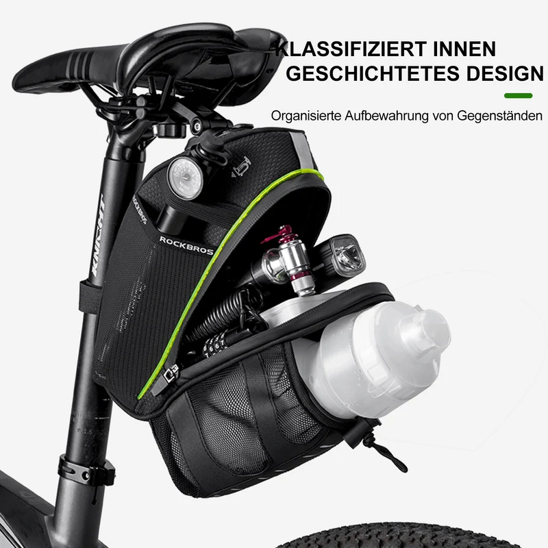 ROCKBROS Kratzfest Fahrrad Satteltasche met Flaschenhalter 1,5L