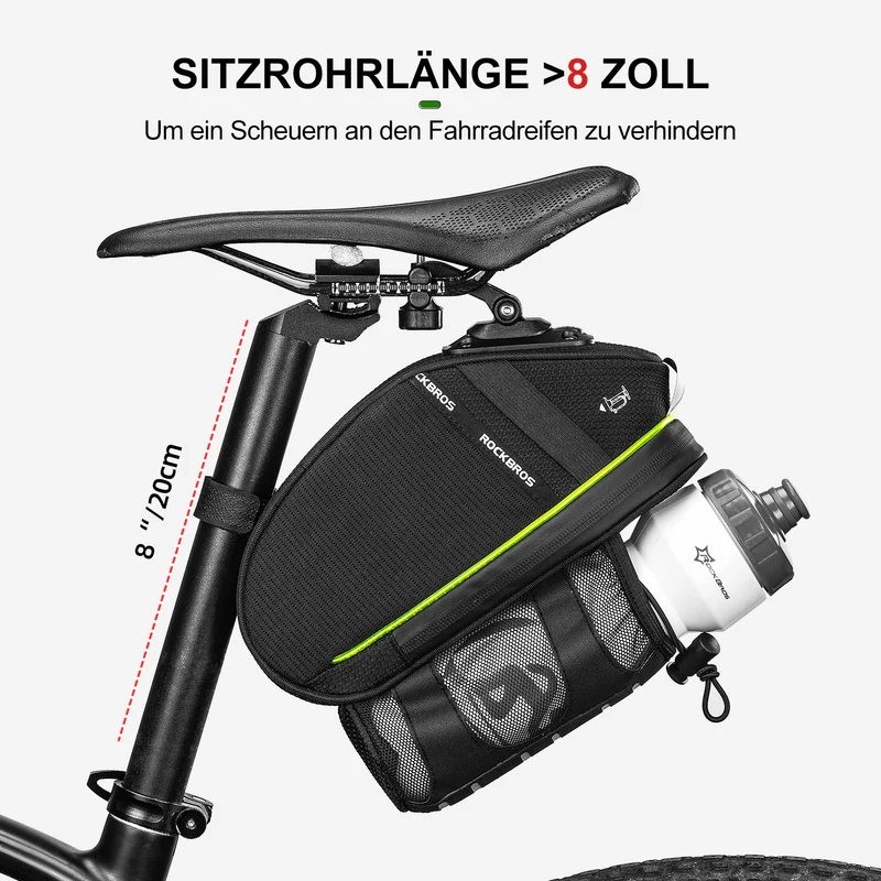 ROCKBROS Kratzfest Fahrrad Satteltasche met Flaschenhalter 1,5L