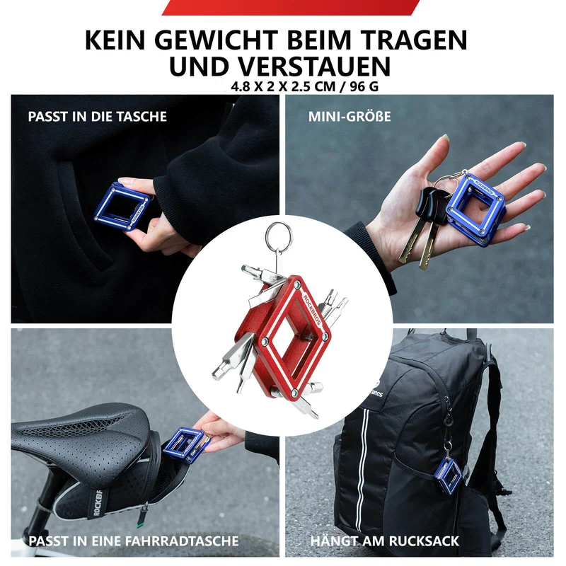ROCKBROS Fahrrad 8 in 1 reparatie-werkzeug-set Faltbares reparatieset