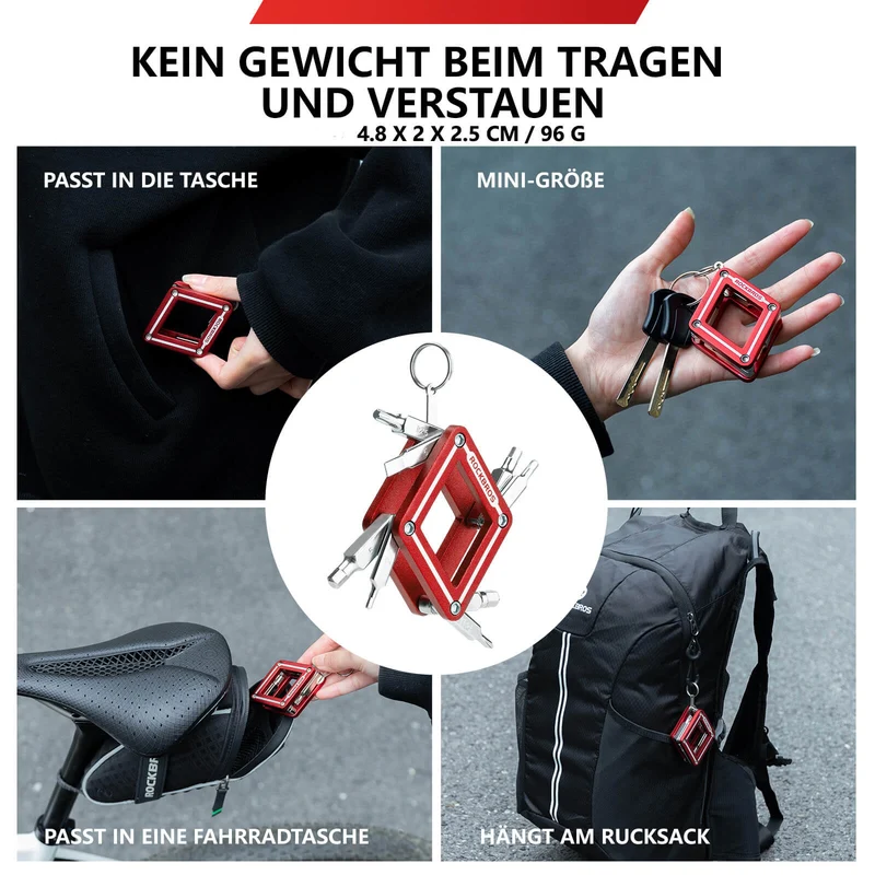 ROCKBROS Fahrrad 8 in 1 reparatie-werkzeug-set Faltbares reparatieset