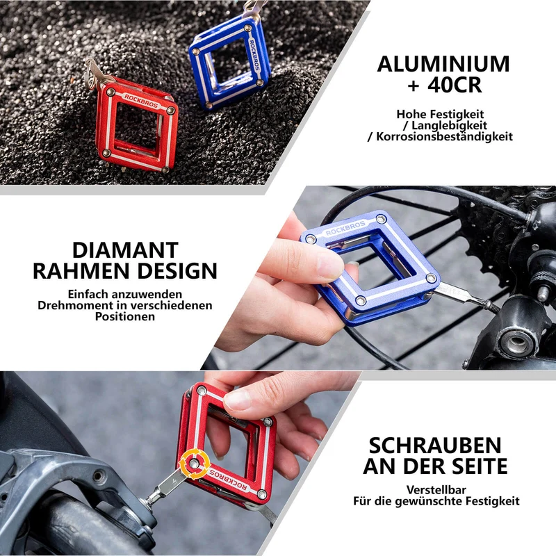 ROCKBROS Fahrrad 8 in 1 reparatie-werkzeug-set Faltbares reparatieset