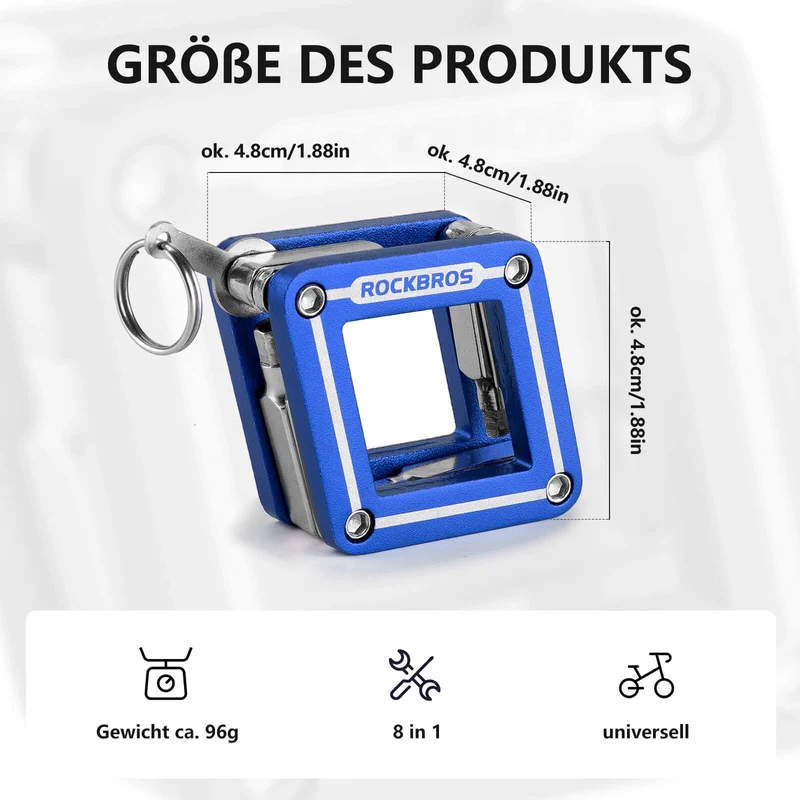 ROCKBROS Fahrrad 8 in 1 reparatie-werkzeug-set Faltbares reparatieset