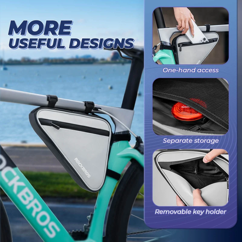ROCKBROS Fahrradtasche Reflektierende Rahmentasche Dreiecktasche 0,9л
