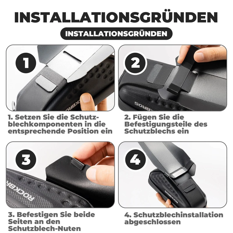 ROCKBROS Fahrrad Satteltasche mit Schutzblech Wasserabweisend 1,3 л/0.8 л