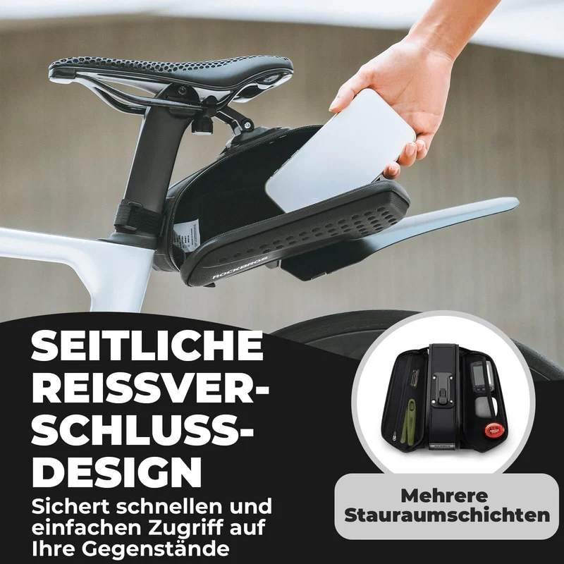 ROCKBROS Fahrrad Satteltasche mit Schutzblech Wasserabweisend 1,3 л/0.8 л