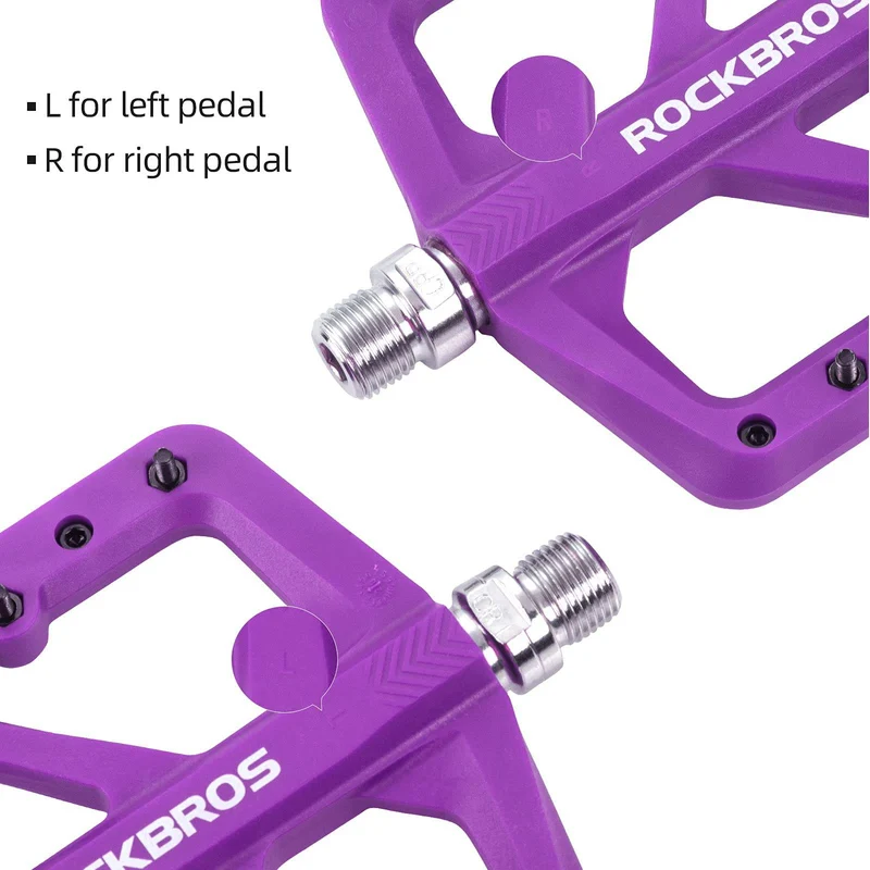 ROCKBROS Плоская педаль 9/16 з нейлонавымі 3 герметычнымі падшыпнікамі rutschfest