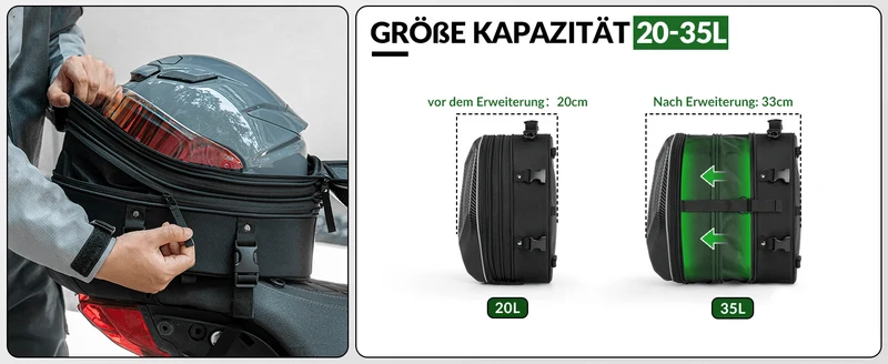 Motorradtasche Wasserdicht Gepäckträgertasche Hecktasche 20-35L