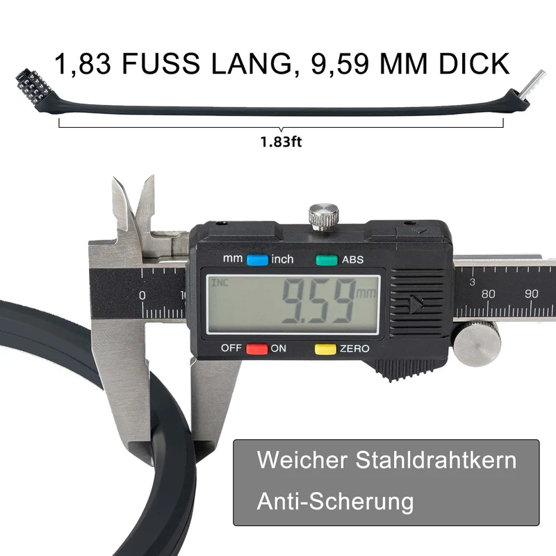 ROCKBROS Fahrradschloss mit 4-Stellig Zahlencode 65cm lang