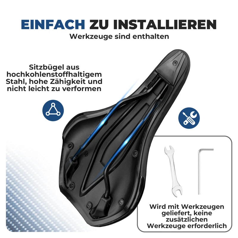 Fahrradsattel Komfortabel Gel met überzug & Schraubenschlüssel