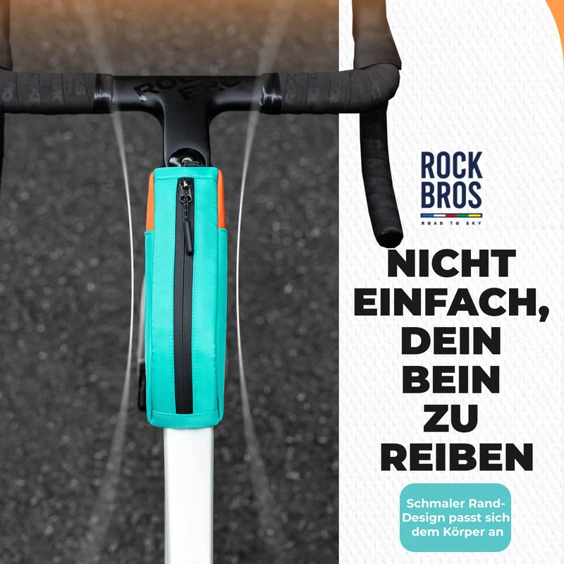 ROCKBROS Fahrrad Oberrohrtassche Schnellverschlussschnalle & Bungee-Seil-Fixierung 0,8L