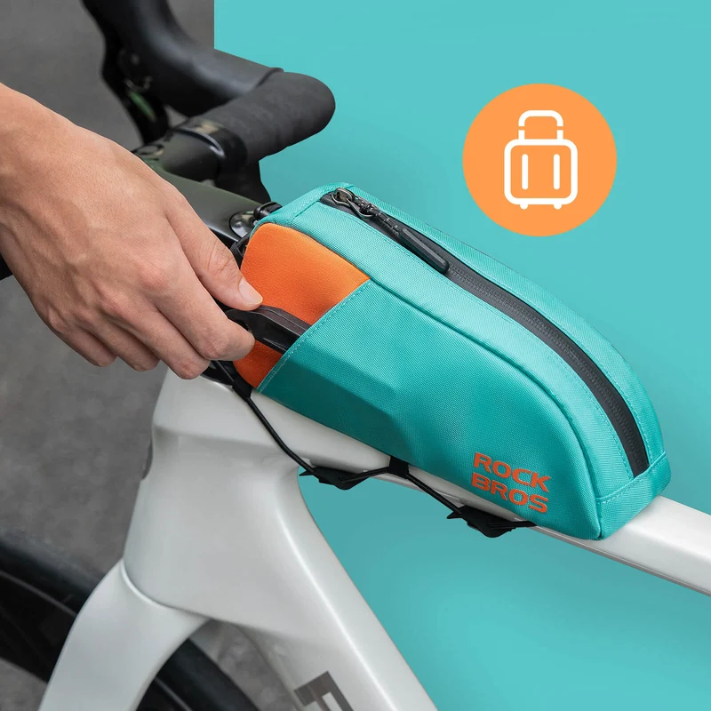 ROCKBROS Fahrrad Oberrohrtassche Schnellverschlussschnalle & Bungee-Seil-Fixierung 0,8L