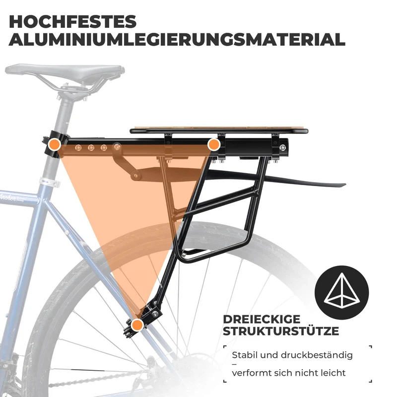 Fahrradgepäckträger met Schutzblech Montage ohne Bohren 26-29 Zoll