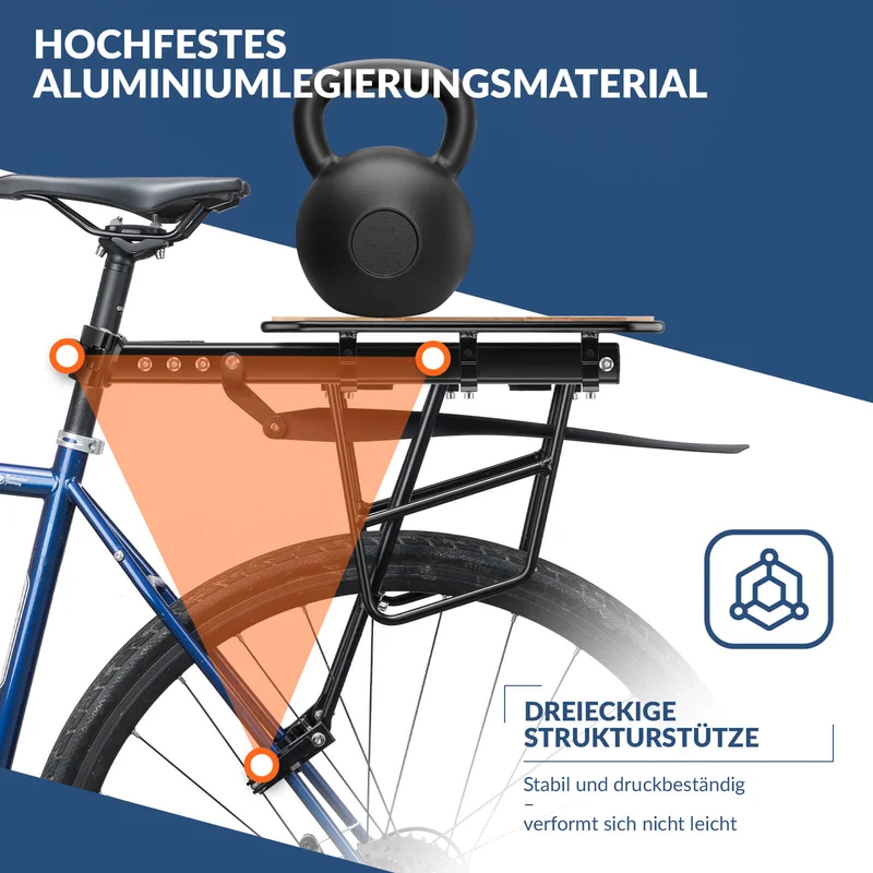 Fahrradgepäckträger met Schutzblech Montage ohne Bohren 26-29 Zoll